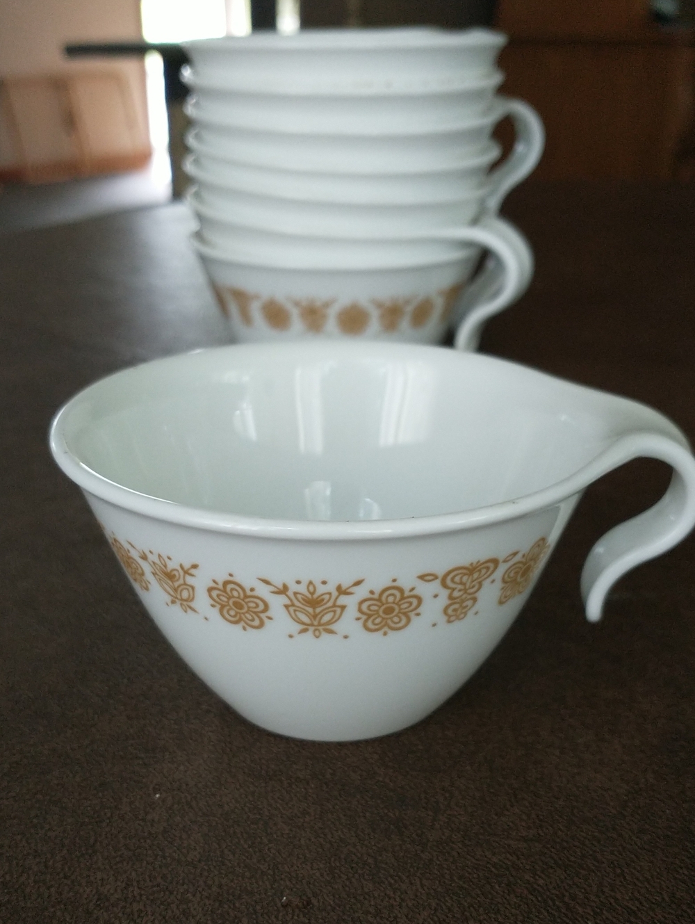 Corelle "Butterfly Gold" Teacups - Set of 8 Cups Vintage